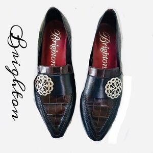 Brighton woman’s Black Loafers with Silver Accent